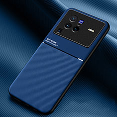 Custodia Silicone Ultra Sottile Morbida Cover con Magnetico per Vivo X80 Pro 5G Blu