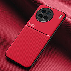 Custodia Silicone Ultra Sottile Morbida Cover con Magnetico per Vivo X90 5G Rosso