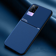 Custodia Silicone Ultra Sottile Morbida Cover con Magnetico per Vivo Y73 (2021) Blu