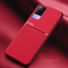 Custodia Silicone Ultra Sottile Morbida Cover con Magnetico per Vivo Y73 (2021) Rosso