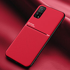 Custodia Silicone Ultra Sottile Morbida Cover con Magnetico per Xiaomi Mi 10T 5G Rosso