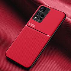 Custodia Silicone Ultra Sottile Morbida Cover con Magnetico per Xiaomi Mi 11i 5G (2022) Rosso