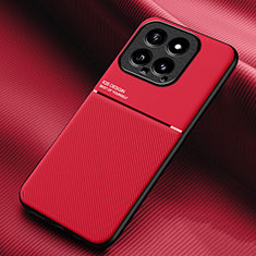 Custodia Silicone Ultra Sottile Morbida Cover con Magnetico per Xiaomi Mi 14 5G Rosso