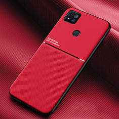 Custodia Silicone Ultra Sottile Morbida Cover con Magnetico per Xiaomi POCO C3 Rosso