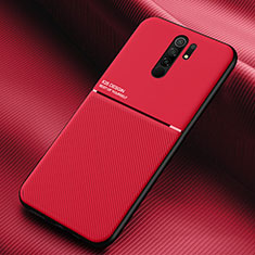 Custodia Silicone Ultra Sottile Morbida Cover con Magnetico per Xiaomi Poco M2 Rosso