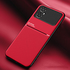 Custodia Silicone Ultra Sottile Morbida Cover con Magnetico per Xiaomi Poco M4 5G Rosso