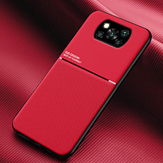 Custodia Silicone Ultra Sottile Morbida Cover con Magnetico per Xiaomi Poco X3 Pro Rosso