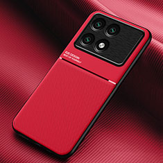 Custodia Silicone Ultra Sottile Morbida Cover con Magnetico per Xiaomi Redmi K70 Pro 5G Rosso