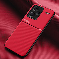 Custodia Silicone Ultra Sottile Morbida Cover con Magnetico per Xiaomi Redmi Note 13 Pro+ Plus 5G Rosso