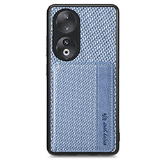 Custodia Silicone Ultra Sottile Morbida Cover con Magnetico S01D per Huawei Honor 90 5G Blu