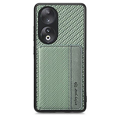 Custodia Silicone Ultra Sottile Morbida Cover con Magnetico S01D per Huawei Honor 90 5G Verde