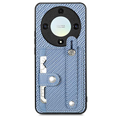 Custodia Silicone Ultra Sottile Morbida Cover con Magnetico S01D per Huawei Honor Magic5 Lite 5G Blu