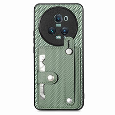 Custodia Silicone Ultra Sottile Morbida Cover con Magnetico S01D per Huawei Honor Magic5 Pro 5G Verde
