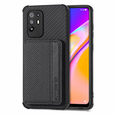 Custodia Silicone Ultra Sottile Morbida Cover con Magnetico S01D per Oppo F19 Pro+ Plus 5G Nero