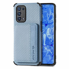 Custodia Silicone Ultra Sottile Morbida Cover con Magnetico S01D per Oppo Reno6 Pro 5G Blu