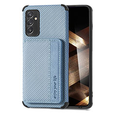 Custodia Silicone Ultra Sottile Morbida Cover con Magnetico S01D per Samsung Galaxy A15 5G Blu