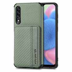 Custodia Silicone Ultra Sottile Morbida Cover con Magnetico S01D per Samsung Galaxy A30S Verde