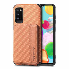 Custodia Silicone Ultra Sottile Morbida Cover con Magnetico S01D per Samsung Galaxy A41 Marrone