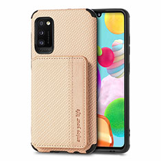 Custodia Silicone Ultra Sottile Morbida Cover con Magnetico S01D per Samsung Galaxy A41 Oro