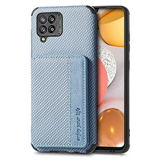 Custodia Silicone Ultra Sottile Morbida Cover con Magnetico S01D per Samsung Galaxy A42 5G Blu