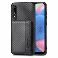 Custodia Silicone Ultra Sottile Morbida Cover con Magnetico S01D per Samsung Galaxy A50 Nero