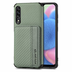 Custodia Silicone Ultra Sottile Morbida Cover con Magnetico S01D per Samsung Galaxy A70 Verde