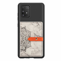 Custodia Silicone Ultra Sottile Morbida Cover con Magnetico S01D per Samsung Galaxy A91 Nero