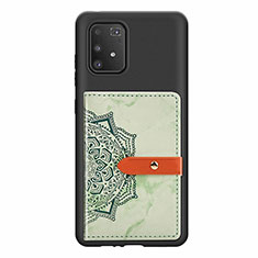 Custodia Silicone Ultra Sottile Morbida Cover con Magnetico S01D per Samsung Galaxy A91 Verde