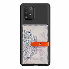 Custodia Silicone Ultra Sottile Morbida Cover con Magnetico S01D per Samsung Galaxy A91 Viola
