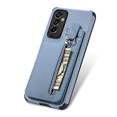 Custodia Silicone Ultra Sottile Morbida Cover con Magnetico S01D per Samsung Galaxy F13 4G Blu