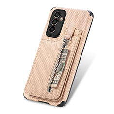Custodia Silicone Ultra Sottile Morbida Cover con Magnetico S01D per Samsung Galaxy F13 4G Oro