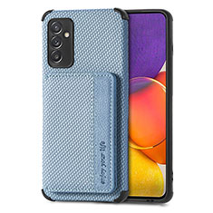 Custodia Silicone Ultra Sottile Morbida Cover con Magnetico S01D per Samsung Galaxy F54 5G Blu