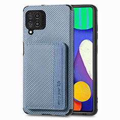 Custodia Silicone Ultra Sottile Morbida Cover con Magnetico S01D per Samsung Galaxy F62 5G Blu