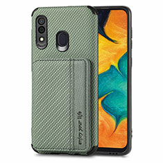 Custodia Silicone Ultra Sottile Morbida Cover con Magnetico S01D per Samsung Galaxy M10S Verde