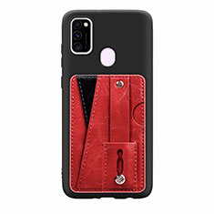 Custodia Silicone Ultra Sottile Morbida Cover con Magnetico S01D per Samsung Galaxy M21 Rosso