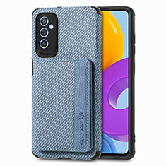 Custodia Silicone Ultra Sottile Morbida Cover con Magnetico S01D per Samsung Galaxy M52 5G Blu