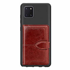 Custodia Silicone Ultra Sottile Morbida Cover con Magnetico S01D per Samsung Galaxy M60s Marrone