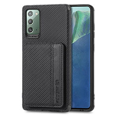 Custodia Silicone Ultra Sottile Morbida Cover con Magnetico S01D per Samsung Galaxy Note 20 5G Nero