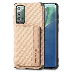 Custodia Silicone Ultra Sottile Morbida Cover con Magnetico S01D per Samsung Galaxy Note 20 5G Oro