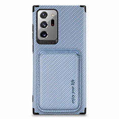 Custodia Silicone Ultra Sottile Morbida Cover con Magnetico S01D per Samsung Galaxy Note 20 Ultra 5G Blu