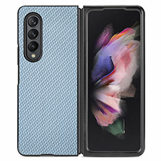 Custodia Silicone Ultra Sottile Morbida Cover con Magnetico S01D per Samsung Galaxy Z Fold3 5G Blu