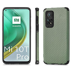 Custodia Silicone Ultra Sottile Morbida Cover con Magnetico S01D per Xiaomi Mi 10T 5G Verde