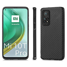 Custodia Silicone Ultra Sottile Morbida Cover con Magnetico S01D per Xiaomi Mi 10T Pro 5G Nero