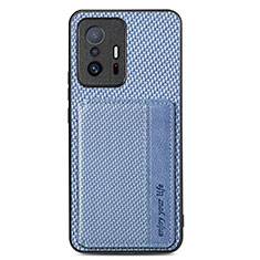 Custodia Silicone Ultra Sottile Morbida Cover con Magnetico S01D per Xiaomi Mi 11T 5G Blu