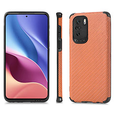 Custodia Silicone Ultra Sottile Morbida Cover con Magnetico S01D per Xiaomi Mi 11X Pro 5G Marrone