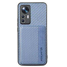 Custodia Silicone Ultra Sottile Morbida Cover con Magnetico S01D per Xiaomi Mi 12T Pro 5G Blu
