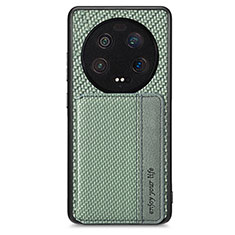 Custodia Silicone Ultra Sottile Morbida Cover con Magnetico S01D per Xiaomi Mi 13 Ultra 5G Verde