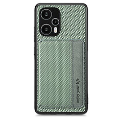 Custodia Silicone Ultra Sottile Morbida Cover con Magnetico S01D per Xiaomi Poco F5 5G Verde