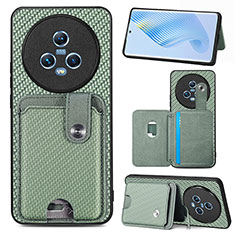 Custodia Silicone Ultra Sottile Morbida Cover con Magnetico S02D per Huawei Honor Magic5 5G Verde