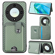 Custodia Silicone Ultra Sottile Morbida Cover con Magnetico S02D per Huawei Honor Magic5 Lite 5G Verde